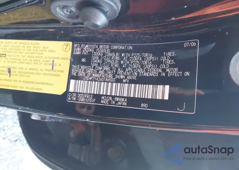 2006 Toyota Highlander V6 from USA, damaged, VIN JTEHP21A260186503